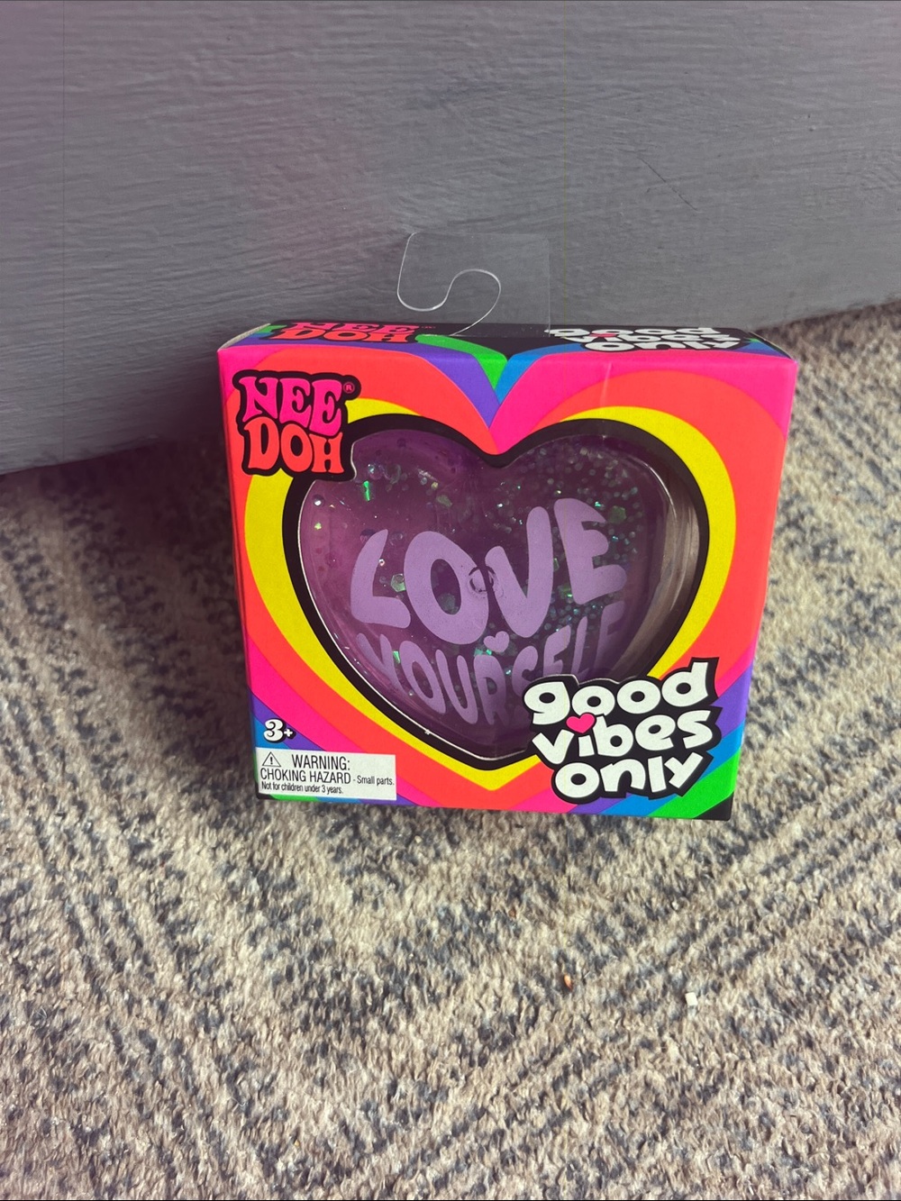 NeeDoh Good Vibes Only Heart Stress Ball - Purple “love yourself”